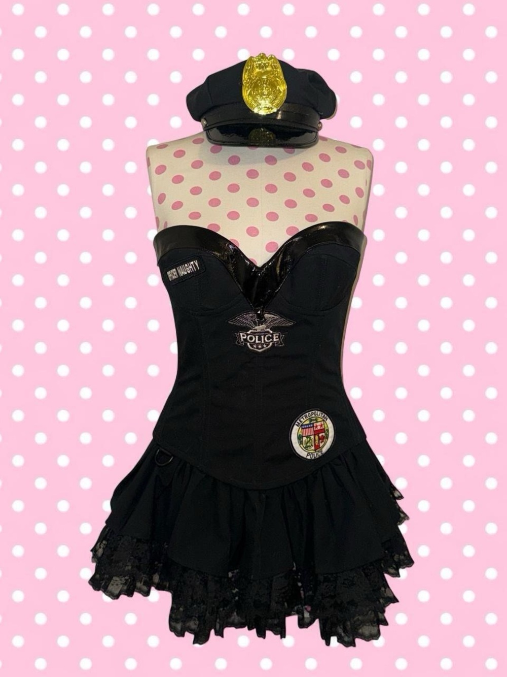 authentic vintage trashy lingerie police / officer costume size medium